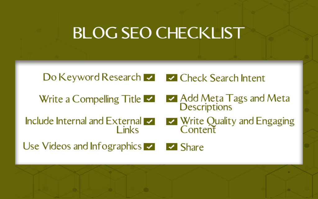 BLOG SEO CHECKLIST  