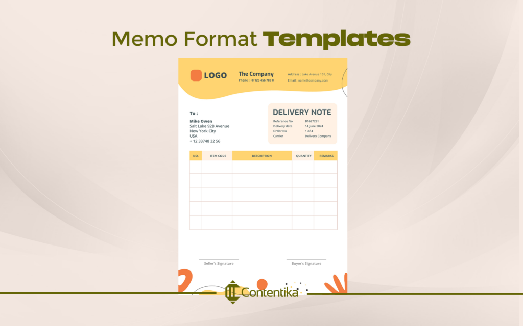 Memo Format Templates