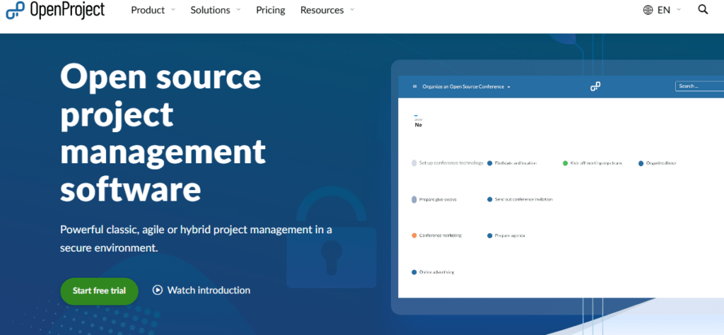 openproject homepage 
