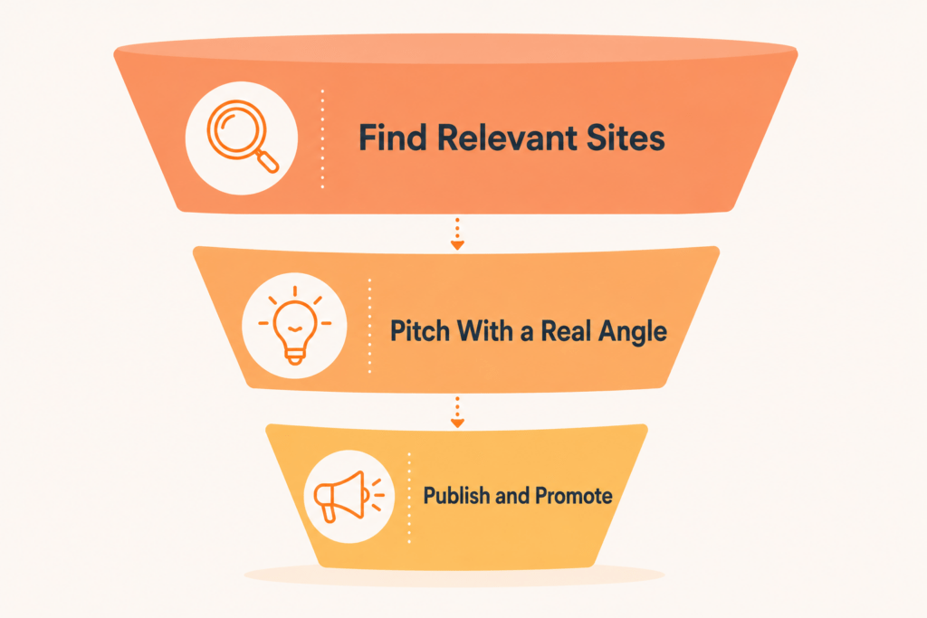 An infographic showing how guest posting works